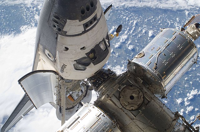 Atlantis docked to the International Space Station during STS-132 mission