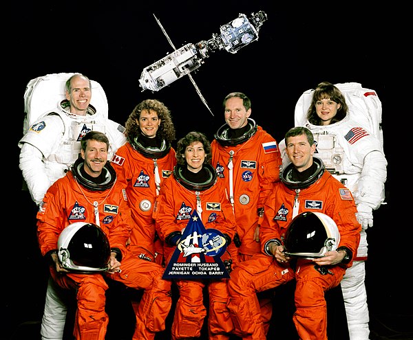 Left to right - Front row: Rominger, Ochoa, Husband; Back row: Barry, Payette, Tokarev, JerniganSpace Shuttle program← STS-88 (93)STS-93 (95) →