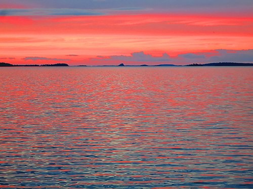 Lake Inari in summer night (Finland)