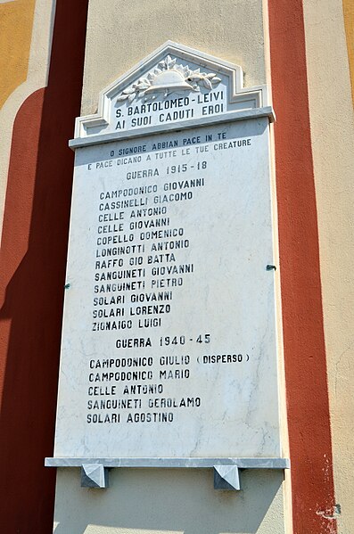 File:San Bartolomeo (Leivi)-targa ai caduti.jpg