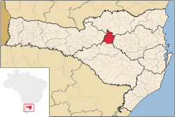 Localização de Santa Cecília em Santa Catarina