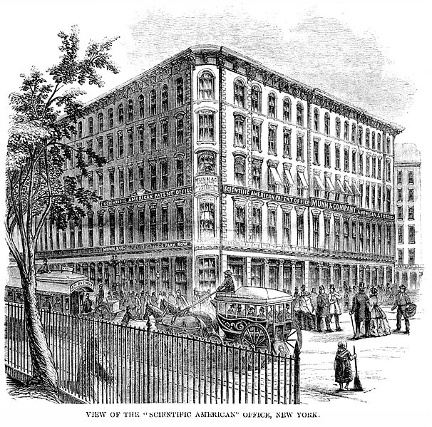 File:Scientific American office, 37 Park Row, New York, 1859.jpg