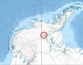 Location of Vinson Massif in Western Antarctica.