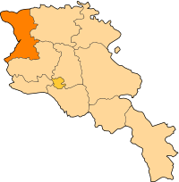 Mapa da província arménia de Shirak