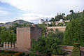 Deutsch: Spanien, Granada, Alhambra, Blick auf den Generalife English: Spain, Granada, Alhambra, view to the Generalife