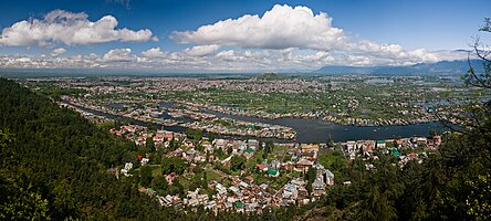 View of Dal Lake and the city of Srinagar from Shankaracharya Hill