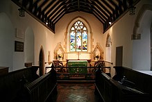 A typical restored chancel in a small parish church - St Mary's Church, Mortehoe St.Mary's chancel - geograph.org.uk - 880162.jpg