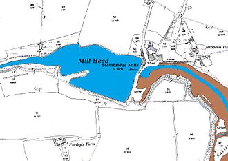 Map showing the tidal pound for Stambridge Tide Mill in 1897 Stambridge-Mill-1897.jpg