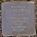 Камень преткновения Arnstadt Bahnhofstrasse 5-Albert Müller.JPG