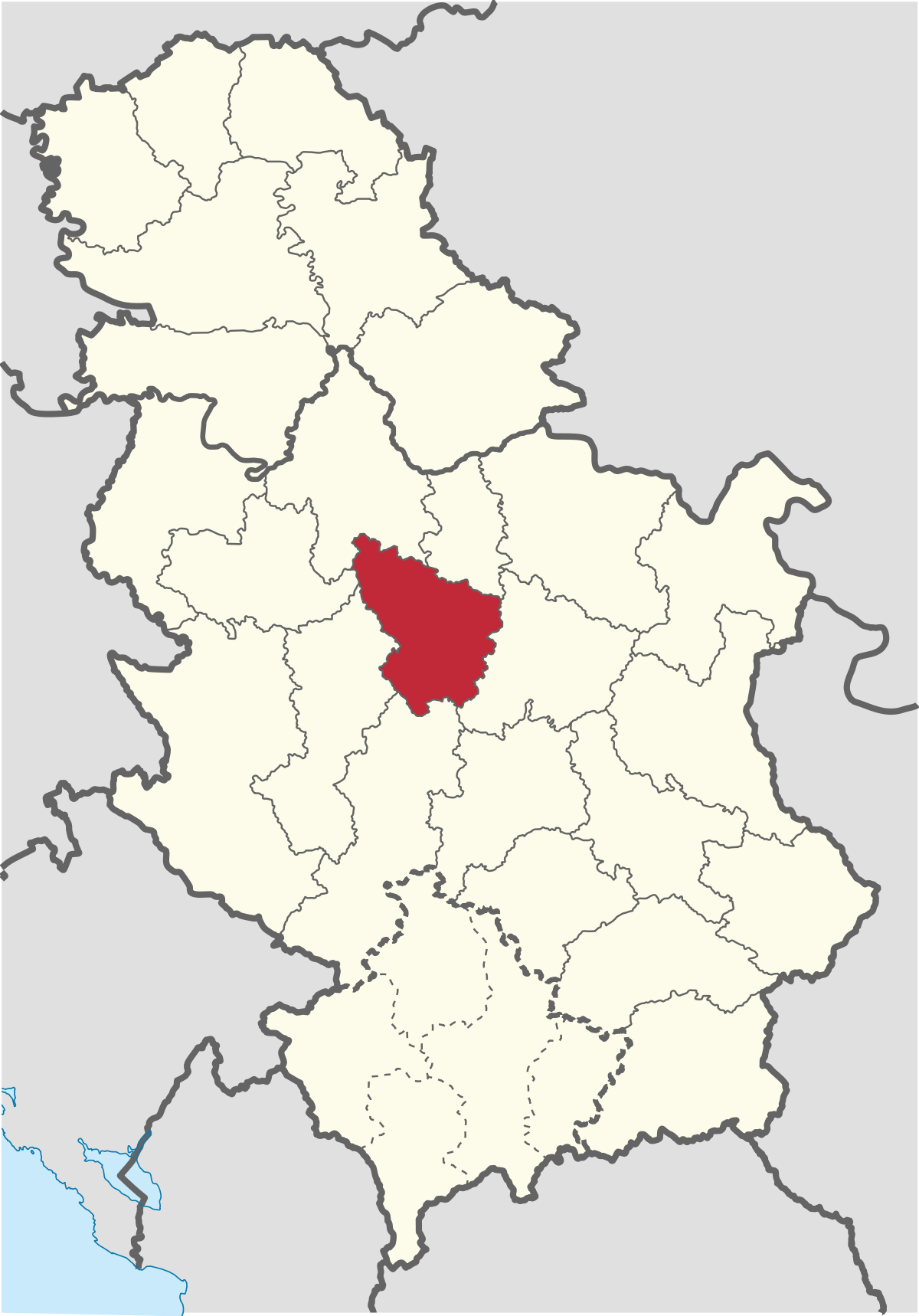sumadija mapa Šumadija District   Wikipedia sumadija mapa