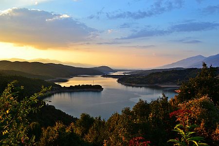 Sunset abiove Debar Lake, Macedonia