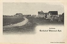 Dorfstraße in Westerland, Postkarte (um 1900)