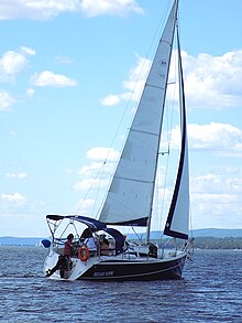 TES 28 Magnam, showing the transom TES 28 Magnam sailboat Bellus Vitae 3375.jpg