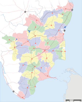 Location map Tamil Nadu