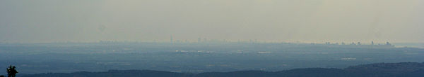 On clear days, Tel Aviv's skyline is visible from the Carmel mountains, 80 km north