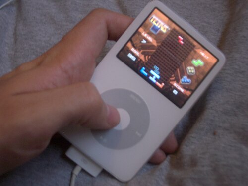 A 5th generation iPod running Tetris (2006)