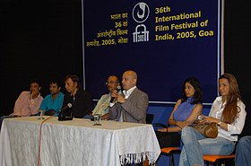 The Director Aditya Bhattacharya and Star Cast of ‘Dubai Return’ interacting with Media during the ongoing 36th International Film Festival of India – 2005 in Panaji, Goa on December 3, 2005.jpg