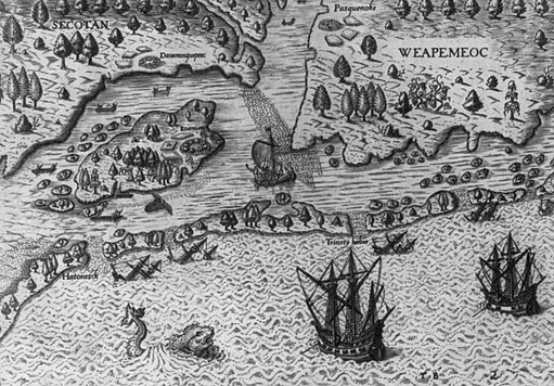 The Englishmen's arrival in Virginia (1590)