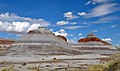 Formations rocheuses connues sous le nom de tipis dans le Parc national de Petrified Forest, en Arizona, aux USA.