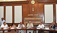 Cabinet Meeting in Sansad The Prime Minister, Shri Narendra Modi chairing the first Cabinet Meeting, in New Delhi on May 27, 2014.jpg