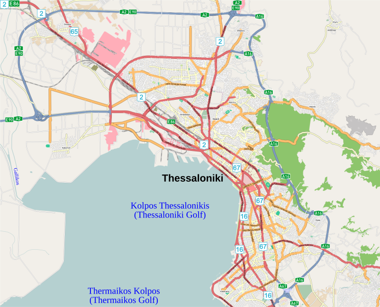 File:Thessaloniki and suburbs Road Map - 20080801.svg