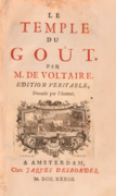 Title page of Voltaire's Le Temple du Gout (1733).png