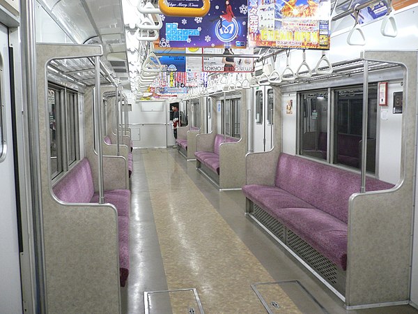 Interior of set 7105 which has received type B refurbishment
