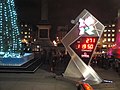 The countdown clock in Trafalgar Square, Westminster (borough), London, at night in December 2011.