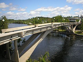 Another view of the Faryon Bridge (reverse angle from previous), connecting the east and west banks of the Otonabee River
