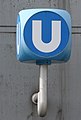 U-Bahn-Schild, kreis-würfelförmig in Wien