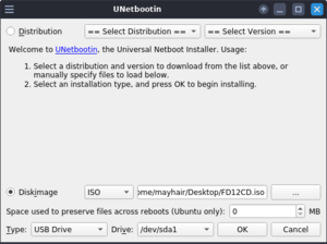 UNetbootin 702 Interface