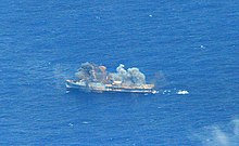 Ogden being sunk in July 2014 USS Ogden (LPD-5) being sunk during RIMPAC 2014.JPG