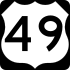 Amerikaanse Route 49-markering