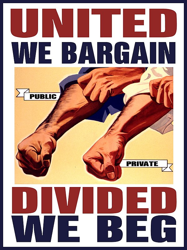 United We Bargain Divided We Beg Two Forearms in Unison By DonkeyHotey.jpg