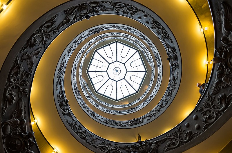 File:Vatican Museums Spiral Staircase Looking Up 2012.jpg