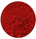 Vermilion pigment, made from cinnabar. This was the pigment used in the murals of Pompeii and to color Chinese lacquerware beginning in the Song dynasty.