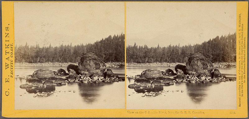 File:View on the Columbia River, from the O.R.R. Cascades, by Watkins, Carleton E., 1829-1916.jpg