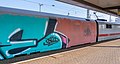 * Nomination ICE wagons in Würzburg main station which are completely covered with graffiti --Ermell 09:48, 3 April 2023 (UTC) * Promotion  Support Good quality. --Poco a poco 18:06, 3 April 2023 (UTC)