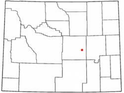 ワイオミング州におけるキャスパーの位置の位置図