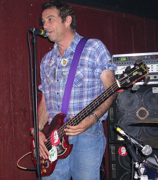 The Foo Fighters' first tour was as a supporting act for Mike Watt (pictured in 2004), ex-bassist of the punk rock band Minutemen in early 1995.