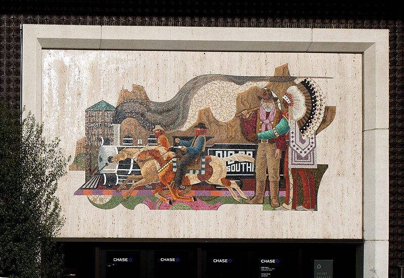 File:Western Theme Mosaic on Chase Bank, Buena Park, California.jpg