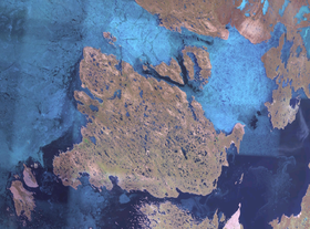 Остров Кинг-Вильям. Космический снимок NASA.