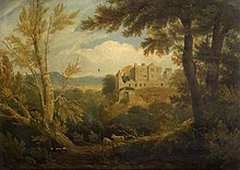 The ruins of Castle Campbell in the 1820s, painted by William Linton William Linton (1791-1876). Castle Campbell.jpg