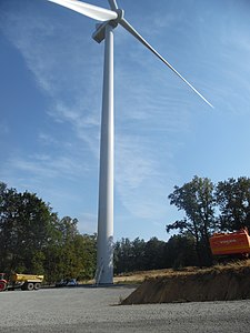 Betriebsfähige Windkraftanlage, anderer Blickwinkel