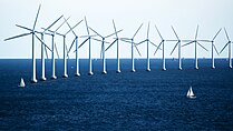 Offshore wind turbines near Copenhagen, Denmark. Windmills and Sailboats on the Ocean 4890300941.jpg