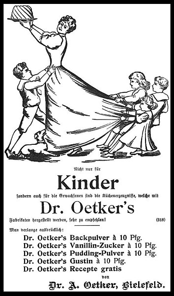 German advertisement for Dr. Oetker's baking powder in 1903.