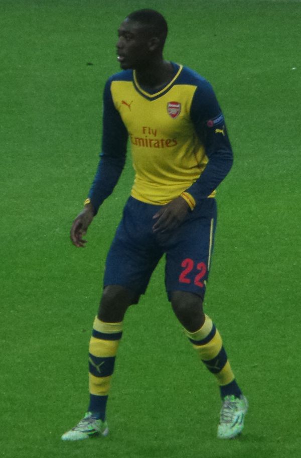 Sanogo playing for Arsenal in 2014