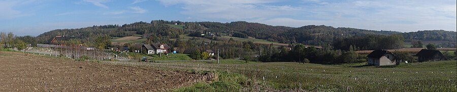 Panorama widokowa Zagórzan (spod kościoła w Zagórzanach)