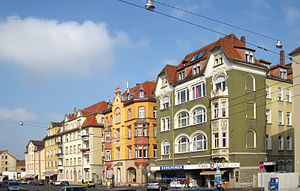 Frankfurter Straße in der Zellerau mit historischer Bebauung, 2008