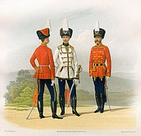 Sjefsoffiserer og en menig i uniform (1855-1857)